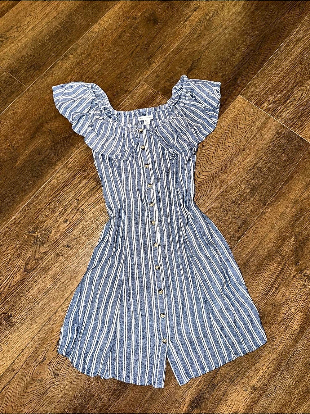 American Eagle Outfitters Striped Mini Dress in Blue & White Size XS Like New